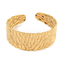 Женские браслеты-манжеты из нержавеющей стали 304 с ионным покрытием (IP) BJEW-P331-01G