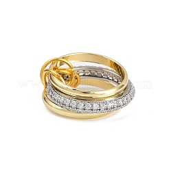 Micro ottone spianare anelli zirconi&nbsp;RJEW-D325-01PG-06
