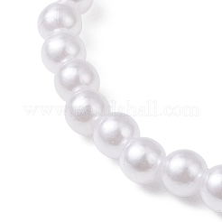 Абс пластик имитация жемчуга бусины стрейч браслеты&nbsp;BJEW-JB13207