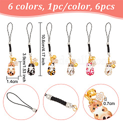 Pendentif en alliage émaillé chat et fleur&nbsp;HJEW-AB00466