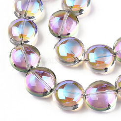 Прозрачные гальванические стеклянные бусины&nbsp;X-EGLA-P049-01A-HR01