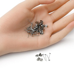 100 шт. фурнитура для сережек-гвоздиков из нержавеющей стали 304&nbsp;STAS-YW0001-43G