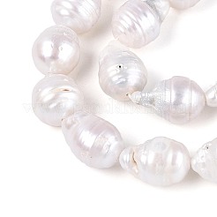 Нити бусин из натурального зернистого жемчуга кеши в стиле барокко&nbsp;PEAR-S020-F08-01