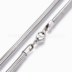 Не тускнеющие ожерелья из нержавеющей стали 304 в виде змеи NJEW-F248-01C-P