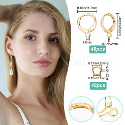 Фурнитура для сережек-колец Huggie Hoop из латуни с открытыми латунными кольцами&nbsp;FIND-CN0001-73B