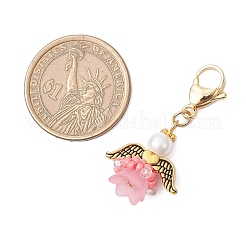 Подвесные украшения в виде цветочного ангела из стекла и акрила HJEW-MZ00242-03