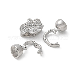 Латунные микро проложить кубического циркония раз за застежками KK-U052-13P