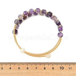 Bracelets manchettes en fil de cuivre enroulé à la française&nbsp;BJEW-JB13984-02