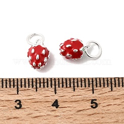 925 подвеска из стерлингового серебра с эмалью в виде красной клубники.&nbsp;STER-K188-01S