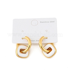Pendientes de aro esmaltados de acero inoxidable 304&nbsp;EJEW-P343-02G-01