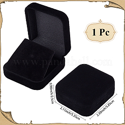 Квадратные бархатные коробки для хранения браслетов с черной внутренней частью CON-WH20010-03C