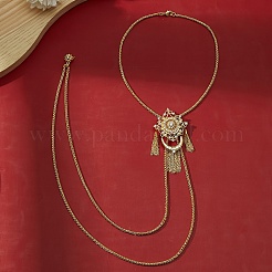Elegante Messing-Halsketten und Broschen mit Blumenmotiv&nbsp;OD2004