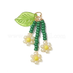 7 шт. подвески-цветы из стеклянных бусин&nbsp;PALLOY-MZ01194