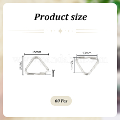 60 шт. 304 нержавеющая сталь регулировочные треугольные двойные пряжки&nbsp;STAS-UN0059-55