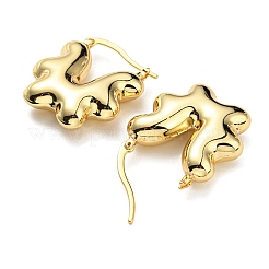 Серьги-кольца с цветами EJEW-G355-08G