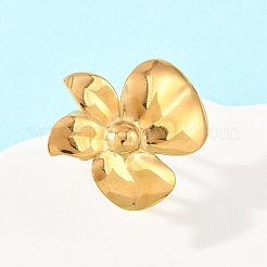 Открытые кольца-манжеты в виде цветка из нержавеющей стали 304&nbsp;RJEW-Z137-04G