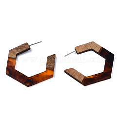 Шестигранные серьги-кольца для женщин&nbsp;EJEW-N017-006B