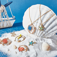 24шт 4 стиля подвески из цинкового сплава с эмалью&nbsp;ENAM-SC0002-52