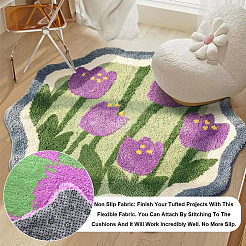 Tessuti antiscivolo in poliestere non tessuto con motivo a fiori di pruno&nbsp;DIY-WH0304-945C