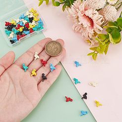 48шт 6 цвета окрашенные распылением бусины из сплава&nbsp;FIND-PH0021-53