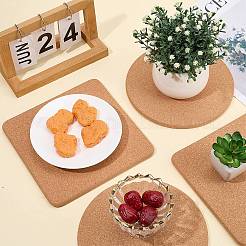 2種類のスタイルのコルクコースター4枚  カップマット  混合図形  200x10mm  2個/スタイル&nbsp;AJEW-CP0009-63