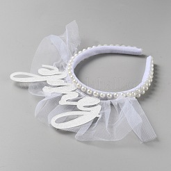Braut-Haarband aus Kunststoffimitationsperlen&nbsp;AJEW-WH0471-60