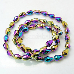 Стеклянные бусины с гальваническим покрытием &nbsp;EGLA-D017-7x5mm-4-1