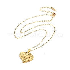 Colliers avec pendentif en forme de cœur en acier inoxydable 304&nbsp;NJEW-G083-03C-G
