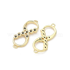 Латунные микропаве подвески в виде сердца и знака бесконечности с кубическим цирконием&nbsp;KK-P350-12G-01