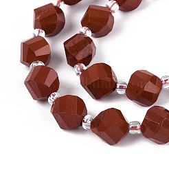 Натуральные красные яшмы бусы пряди G-T144-24A-04