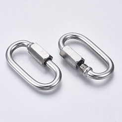 Подвески-карабинчики с винтовым замком из нержавеющей стали 304 STAS-N087-25B-01