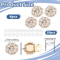 Запонки из латуни и пластиковые пуговицы с одним отверстием&nbsp;HJEW-NB00193