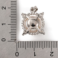 Подвески из чистого серебра 925 пробы с родиевым покрытием и прозрачным микропаве циркония STER-C009-08P