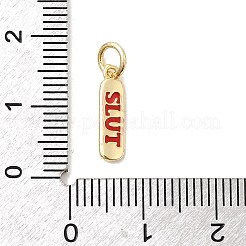 Charms del esmalte de bronce&nbsp;KK-P338-01G-A02