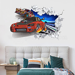 塩ビウォールステッカー  壁飾り  車の模様  880x290mm  2枚/セット&nbsp;DIY-WH0228-679