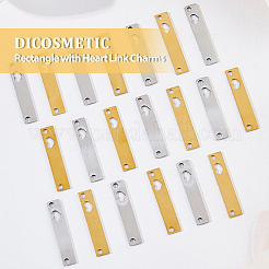 20 шт. подвески из нержавеющей стали 201 двух цветов&nbsp;STAS-DC0014-09