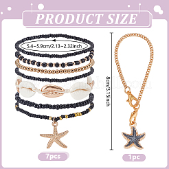 8 шт. подвески для бокалов для вина в виде морских звезд из сплава&nbsp;HJEW-GA00067-01