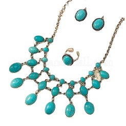 Овальные подвески в стиле бохо из синтетической бирюзы FS-WG356F5-01