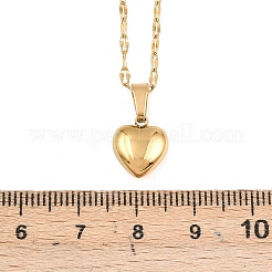 Женские ожерелья с подвеской в виде сердца из нержавеющей стали 304&nbsp;NJEW-P342-01G