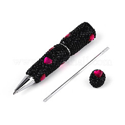 Шариковая ручка с рисунком в виде сердца из смолы и полимерной глины AJEW-T013-03C