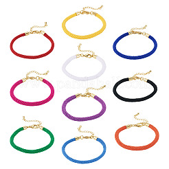 10 cordon rond en nylon de Milan bicolore pour la confection de bracelets ({1} pièce).&nbsp;BJEW-TA0001-25