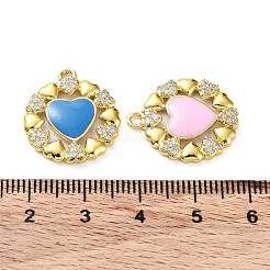 Латунные микропаве прозрачные подвески с фианитом&nbsp;KK-F871-02G