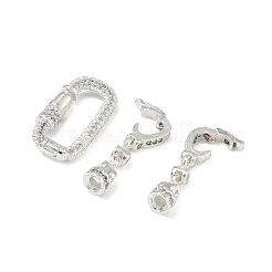 Messing Micro Pave klare Zirkonia Falte über Verschlüsse&nbsp;KK-G557-14S