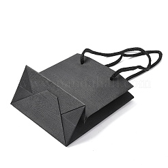 ロープの持ち手が付いた長方形の紙製ギフト収納袋  ブラック  11x5.8x12cm&nbsp;ABAG-A011-01A