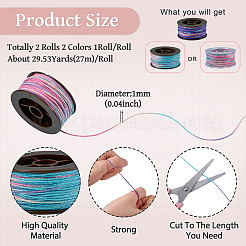 2 Rolle 2 Farben segmentgefärbte runde Polyester-Drehschnüre&nbsp;OCOR-TA0003-65D