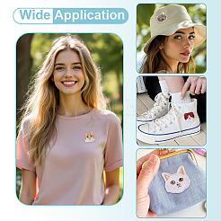 1 упаковка полиэстеровой ткани для вышивки с термоприклеиваемыми/пришивными заплатками&nbsp;DIY-TA0013-53