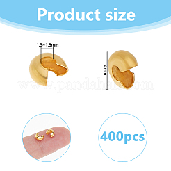 400 шт. Латунные крышки для обжимных бусин KK-DC0004-78G