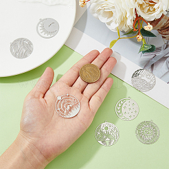 42 шт. 7 шт. филигранные подвески из нержавеющей стали 201 STAS-DC0014-75