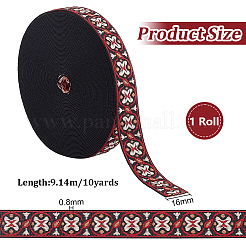 10 ярд вышитый в этническом стиле плоский полиэстеровый резиновый шнур/лента OCOR-BC0005-31