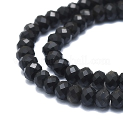 Naturale lucentezza dorata perle di ossidiana fili&nbsp;G-F715-081